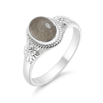 Bague Argent 925 Labradorite Ovale 8x6mm