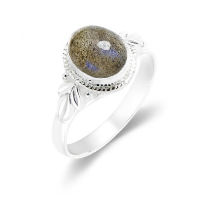 Bague Argent 925 Labradorite Ovale 9x7mm