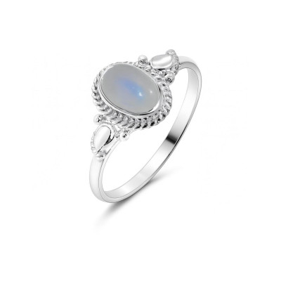 Bague Argent 925 Labradorite Pierre ovale 7x5mm