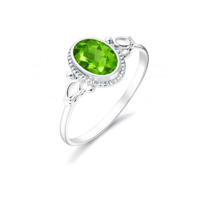 Bague Argent 925 Péridot Pierre ovale 7x5mm