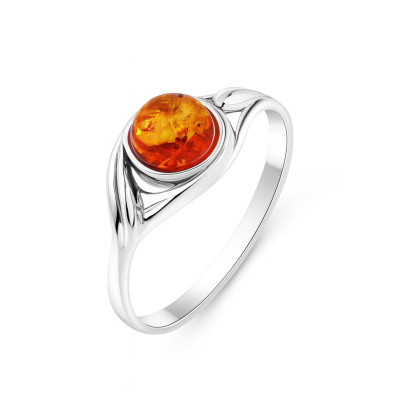 Bague Argent Ambre 6mm