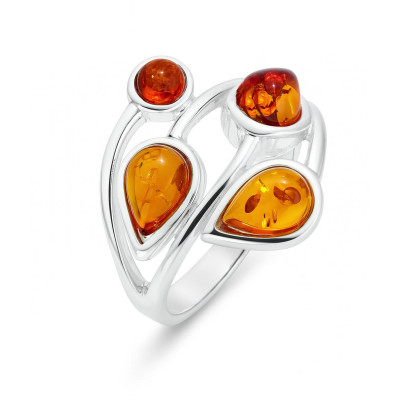 Bague Argent  Ambre Originale