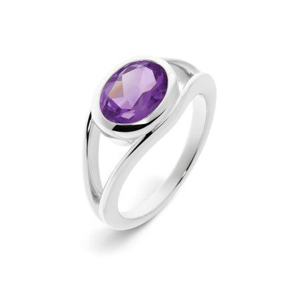 Bague Argent  Améthyste 10x8mm