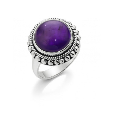 Bague Argent  Améthyste Cabochon 12mm