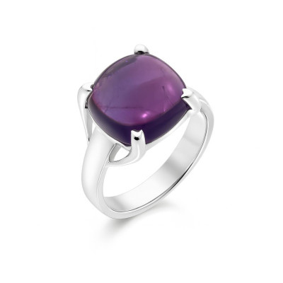 Bague Argent  Améthyste Coussin 12mm