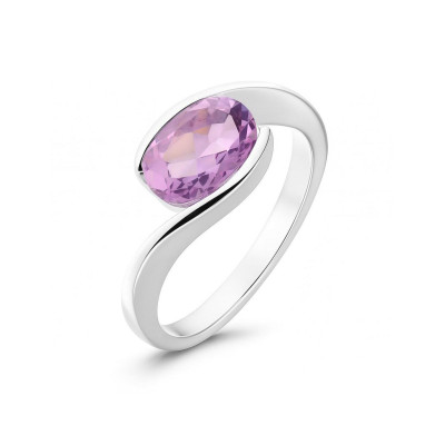 Bague Argent Améthyste Ovale  9x7mm