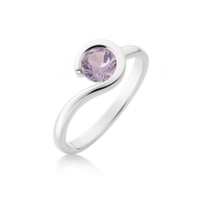 Bague Argent Améthyste Ronde 7mm