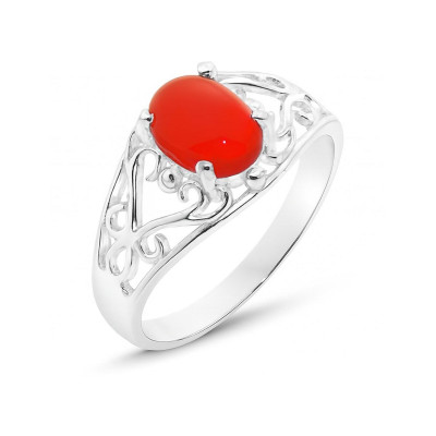 Bague Argent Arabesques et  Cornaline