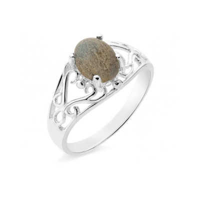 Bague Argent Arabesques et  Labradorite
