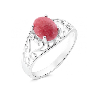 Bague Argent Arabesques et  Rhodonite