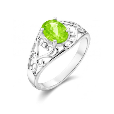Bague Argent Arabesques Péridot