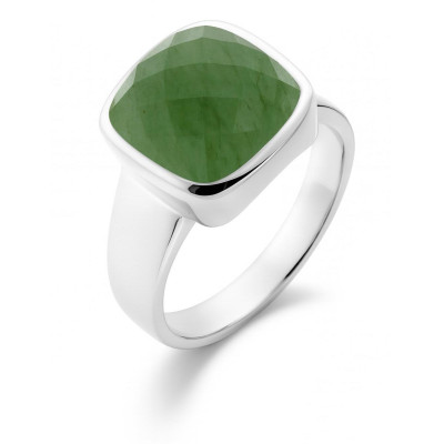Bague Argent Aventurine Coussin 12mm