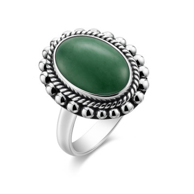 Bague Argent Aventurine Ovale 14x10mm