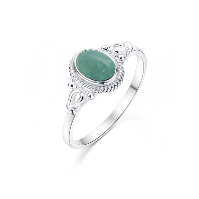 Bague Argent Aventurine Ovale 7x5mm