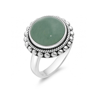 Bague Argent  Aventurine Ronde 12mm