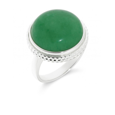 Bague Argent Aventurine Ronde 15mm