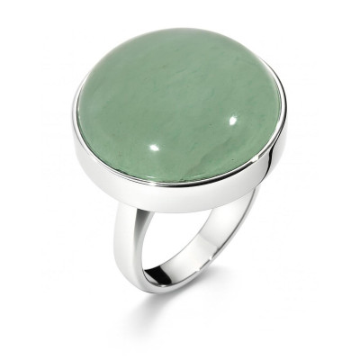 Bague Argent Aventurine Ronde 20mm