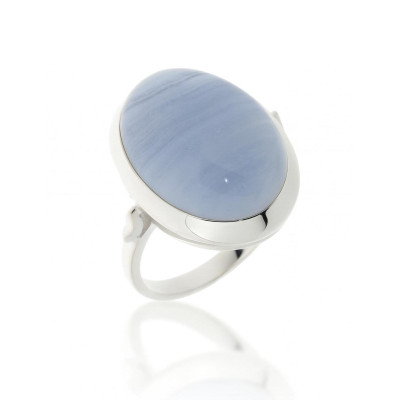 Bague Argent  Calcédoine Ovale 18x13mm