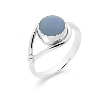 Bague Argent  Calcédoine Ronde 8mm