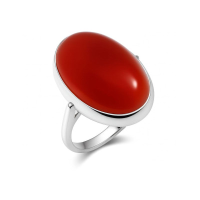 Bague Argent  Cornaline Ovale 18x13mm