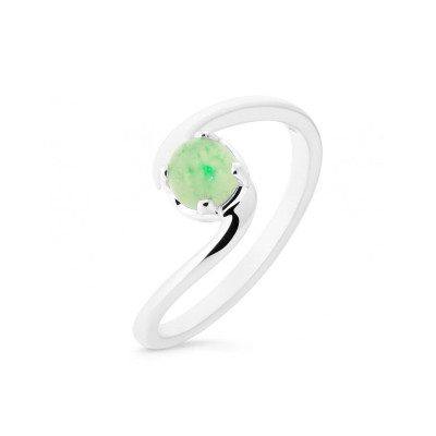 Bague Argent Corps Croisé  Aventurine Ronde 5mm