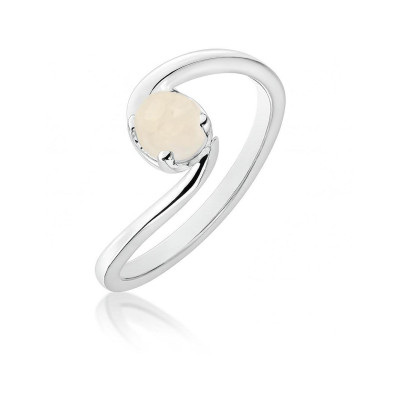 Bague Argent Corps Croisé  Labradorite Ronde 5mm