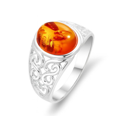 Bague Argent et Ambre Arabesque