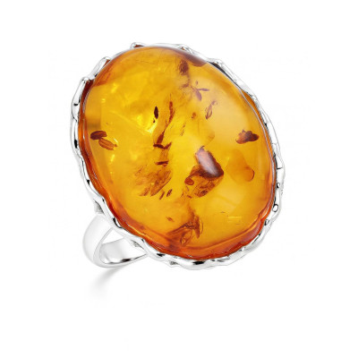 Bague argent et ambre ovale 20x15mm