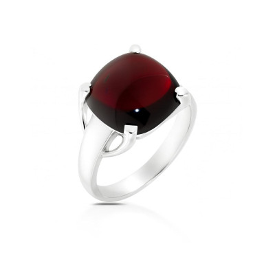 Bague Argent  Grenat Coussin 12mm