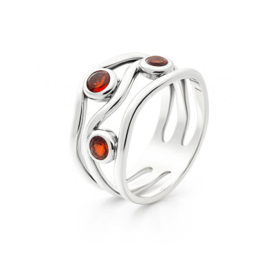 Bague Argent  Grenat Ethnique