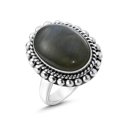 Bague Argent Labradorite Ovale 14x10mm