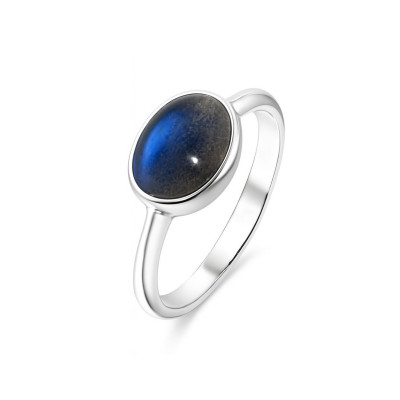 Bague Argent Labradorite Ovale 9x7mm