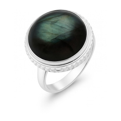 Bague Argent Labradorite Ronde 15mm