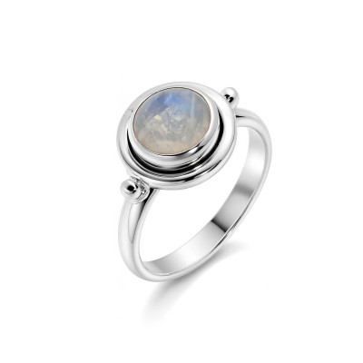 Bague Argent  Labradorite Ronde 9mm