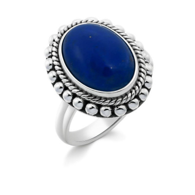 Bague Argent Lapis Lazuli Ovale 14x10mm