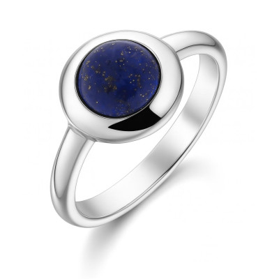 Bague Argent Lapis Lazuli Rond 7mm