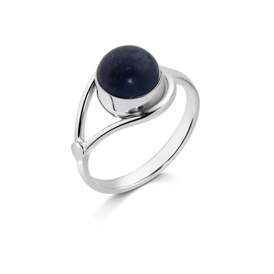 Bague Argent  Lapis Lazuli Rond 8mm