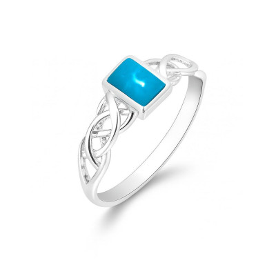 Bague Argent Motif celtique Turquoise reconstituée  