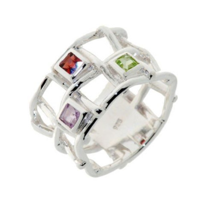 Bague Argent Multi Pierres