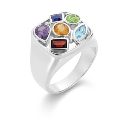 Bague Argent Multi Pierres
