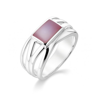 Bague Argent  Nacre Rose