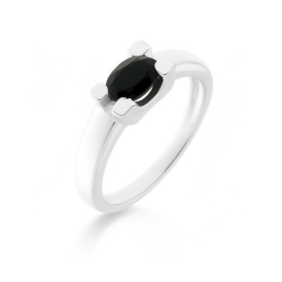 Bague Argent Onyx Ovale 7x5mm