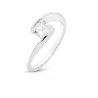 Bague Argent Oxyde Carré 5mm