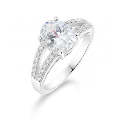 Bague Argent Oxyde de Zirconium Ovale 9x7mm