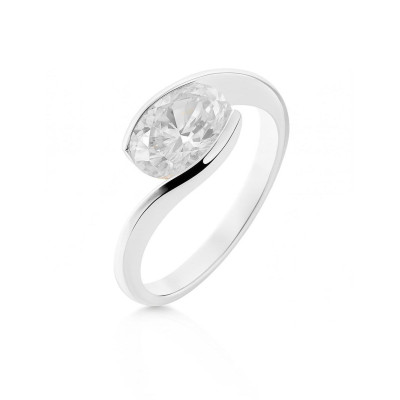 Bague Argent Oxyde Ovale  9x7mm 