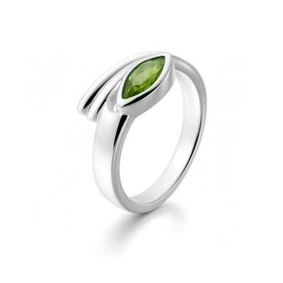 Bague Argent  Péridot Navette