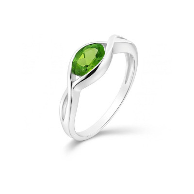 Bague Argent  Péridot Ovale 7x5mm