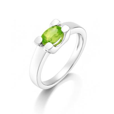 Bague Argent Péridot Ovale 7x5mm