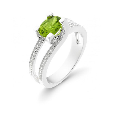 Bague Argent  Péridot Ovale 8x6mm