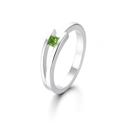 Bague Argent  Péridot Rond 3.5mm